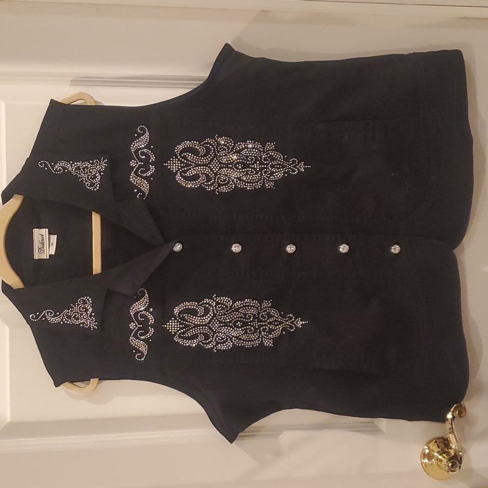 Harley Davidson style shirt vest with rhinestones size 1X